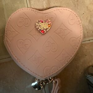 Juicy Couture Pink and Gold Heart Pouch